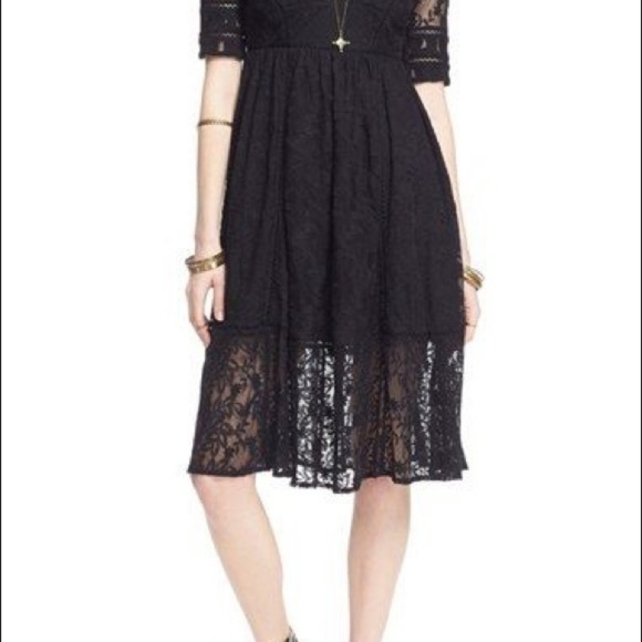 Free People Laure Black Lace Midi Dress - Picture 7 of 8